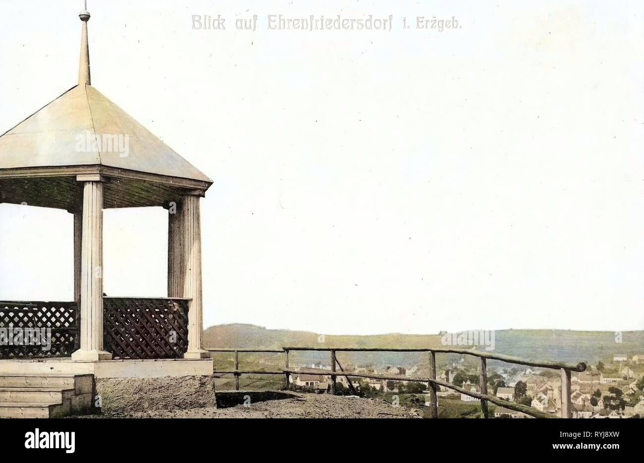 Malerischer Blick auf in Deutschland, Ehrenfriedersdorf, 1910, Erzgebirgskreis Stockfoto