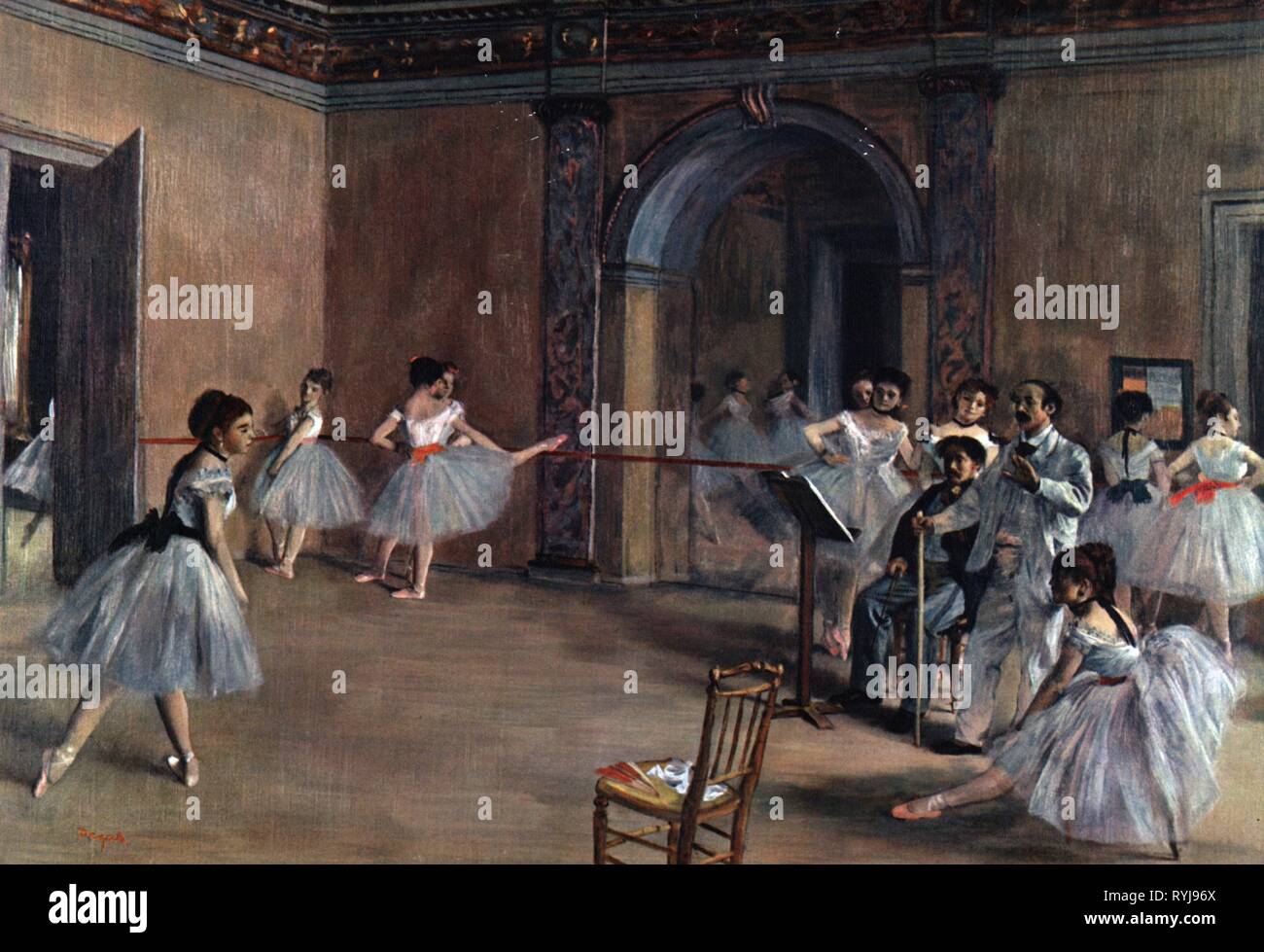 Tanz, Ballett, ballettsaal der Oper in der Rue Peletier, Drucken auf der Basis der Malerei von Edgar Degas, Paris, 1872, Additional-Rights - Clearance-Info - Not-Available Stockfoto