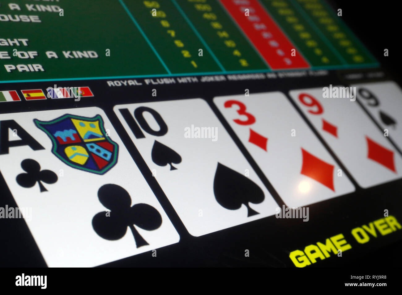 Slot Maschine in einem Casino. Frankreich. Stockfoto