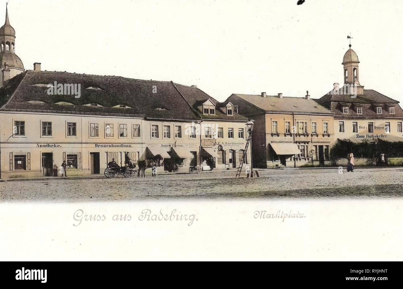 Pferdekutschen in Deutschland, Apotheken in Sachsen Hotels in Sachsen,  Kirchen in Radeburg, Leitern in Deutschland, Gebäude in Radeburg,  Restaurants im Landkreis Meißen, meteorologische Spalten in Deutschland,  Markt (Radeburg), 1898, Landkreis Meißen ...