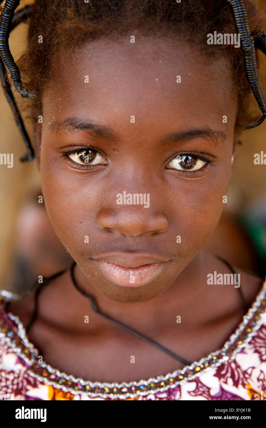 Tenkodogo Mädchen, Burkina Faso. Stockfoto