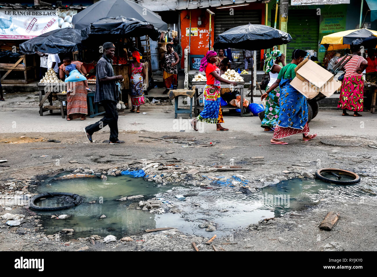 Marcory Nachbarschaft, Abidjan, Elfenbeinküste. Stockfoto
