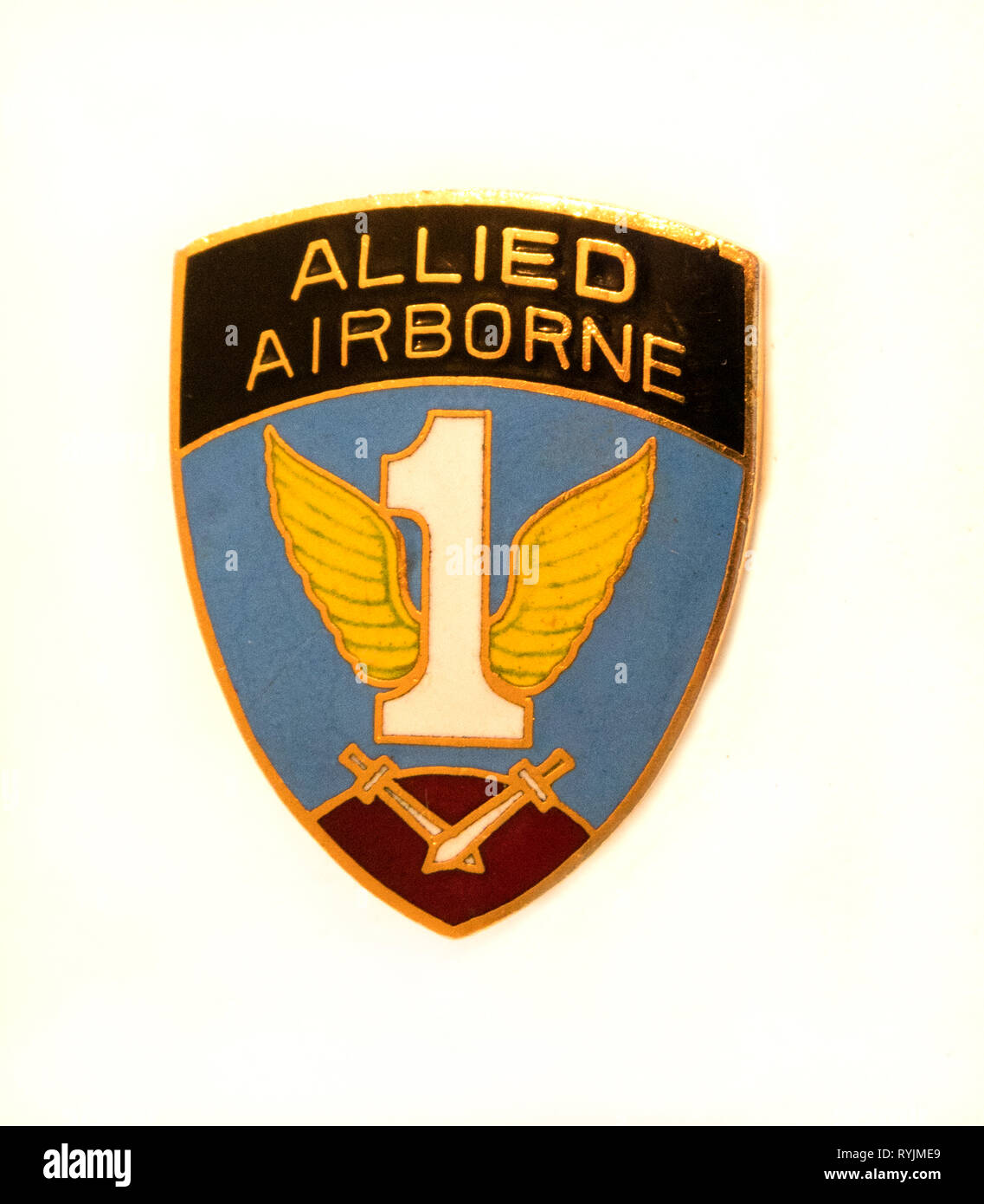 US Army 1 Allied Airborne Command WWll Unterschieden Abzeichen pin Badge Stockfoto