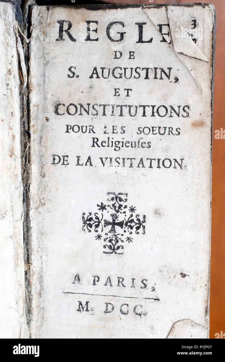 Klösterlichen regeln. Die Regel des Heiligen Augustinus. Frankreich. Stockfoto