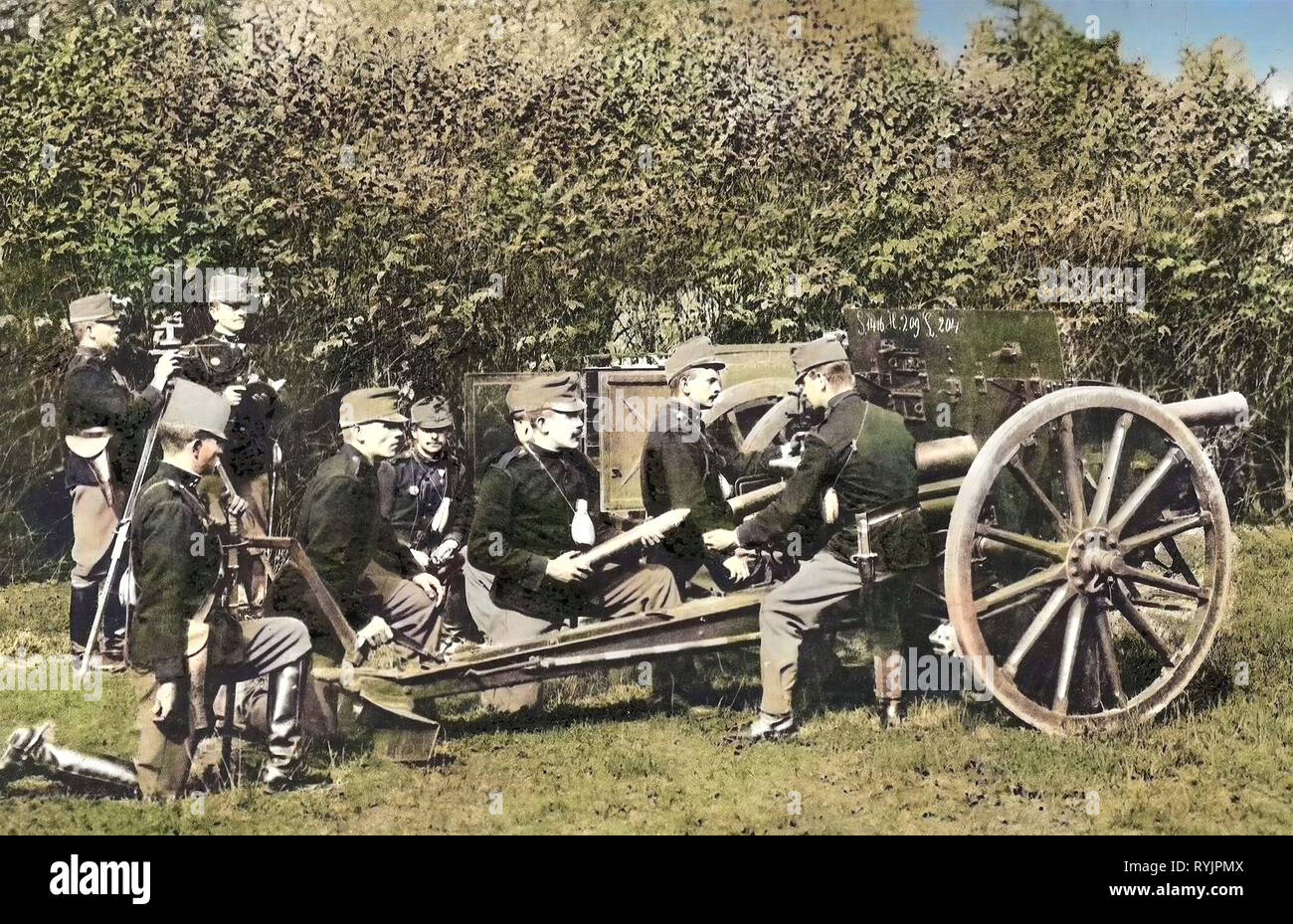 8 cm M. 5/8, österreichisch-ungarischen Armee, 1910, Aussig, Theresienstadt, Feldartillerie, Einzelfeuer, Tschechische Republik Stockfoto