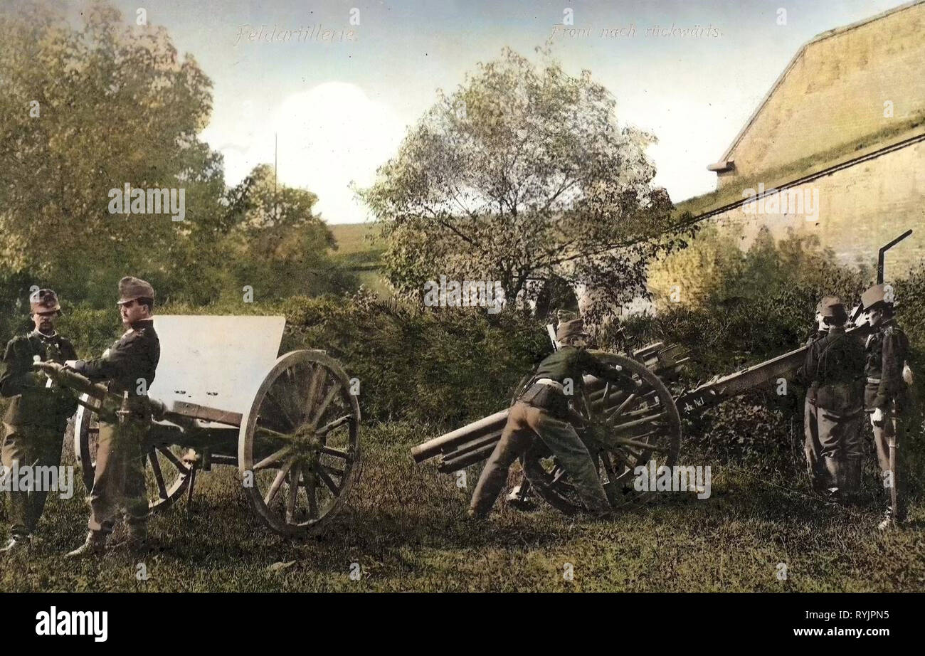 8 cm M. 5/8, österreichisch-ungarischen Armee, 1910, Aussig, Theresienstadt, Feldartillerie vorne nach rückwärts, Tschechische Republik Stockfoto