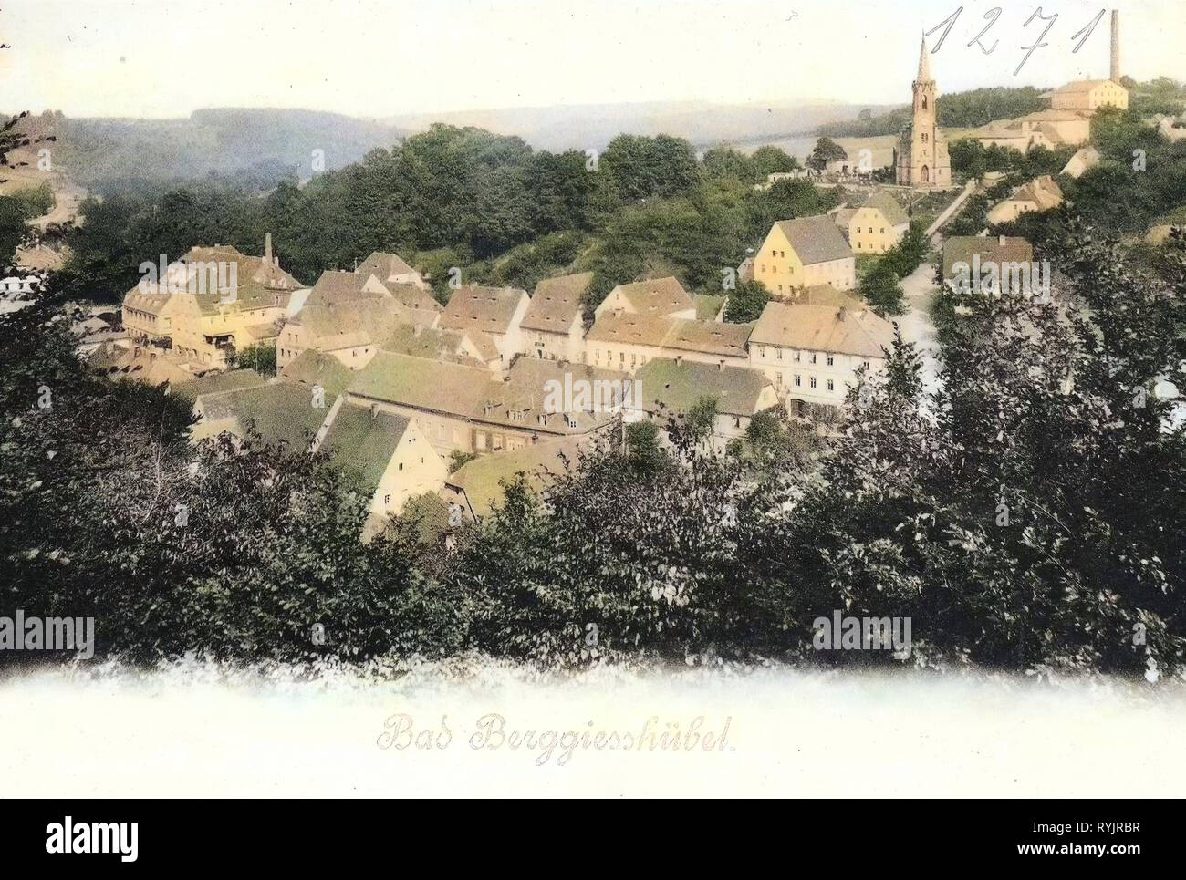 Kirchen in Bad Gottleuba-Berggie SShübel, 1899, Landkreis Sächsische Schweiz-Osterzgebirge, Berggießhübel, Deutschland Stockfoto