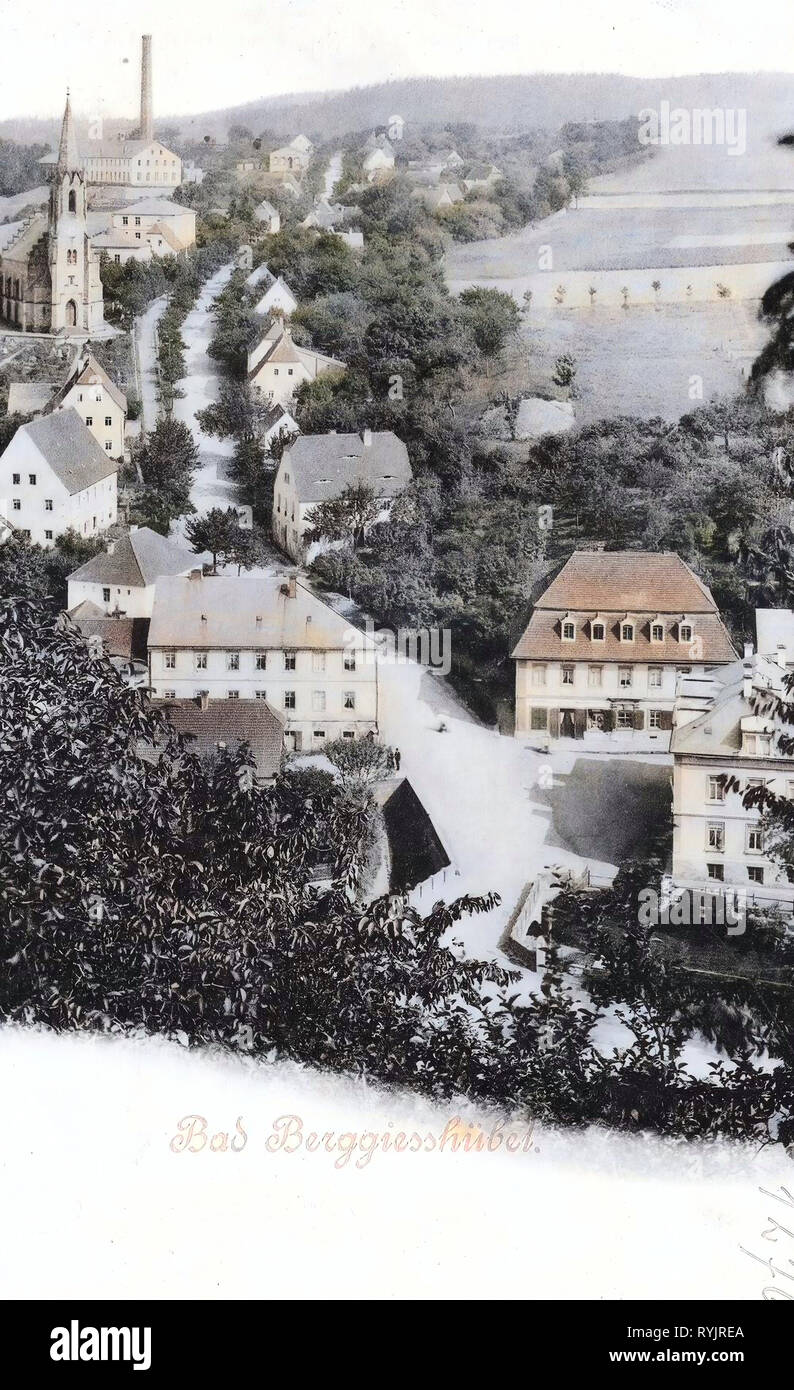 Kirchen in Bad Gottleuba-Berggie SShübel, 1899, Landkreis Sächsische Schweiz-Osterzgebirge, Berggießhübel, Deutschland Stockfoto