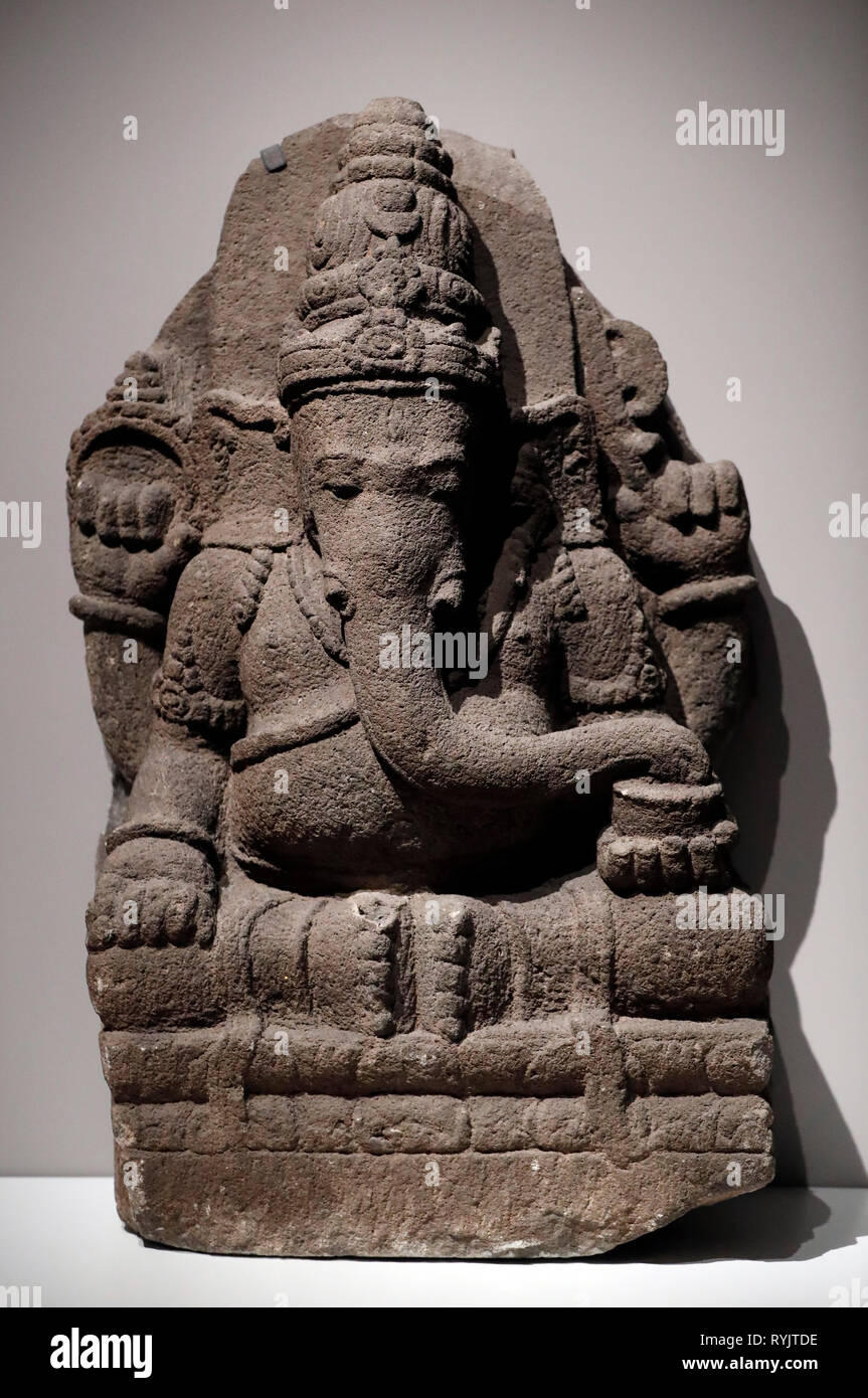 Asian Civilisations Museum. Ganesha. Java, Indonesien. 10. oder 11. Jahrhundert. Singapur. Stockfoto