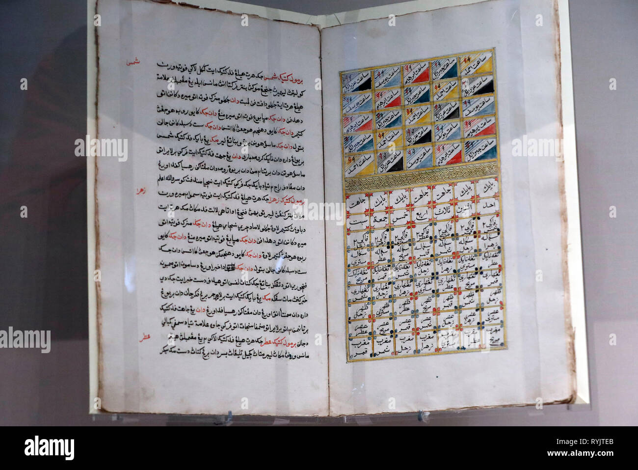 Asian Civilisations Museum. Divination Handbuch (primbon). Java, Semarang, 1824. Singapur. Stockfoto
