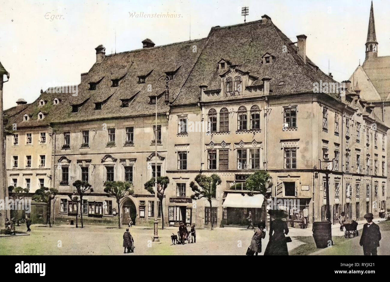 Gebäude in Cheb 1911, Karlsbad, Eger, Wallensteinhaus, Tschechische Republik Stockfoto