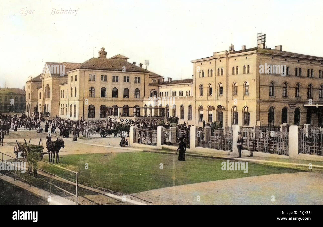 Cheb (Bahnhof), 1912, Karlsbad, Eger, Bahnhof, Tschechische Republik Stockfoto