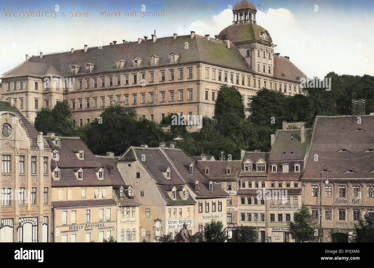 Markt (Weißenfels), Schloss Neu-Augustusburg, 1912, Sachsen-Anhalt,  Weißenfels, Marktplatz und Schloß, Deutschland Stockfotografie - Alamy