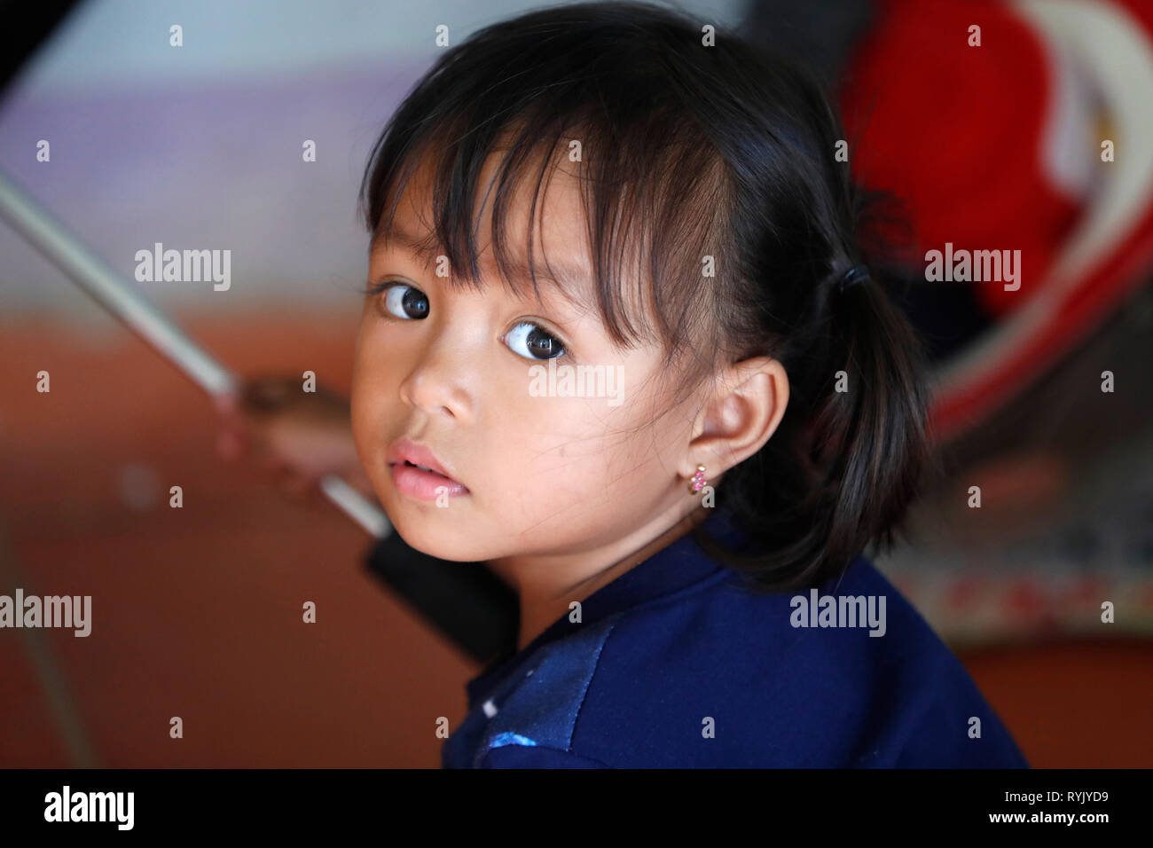 Ethnische Minderheit Kind. Junges Mädchen. Dalat. Vietnam. Stockfoto