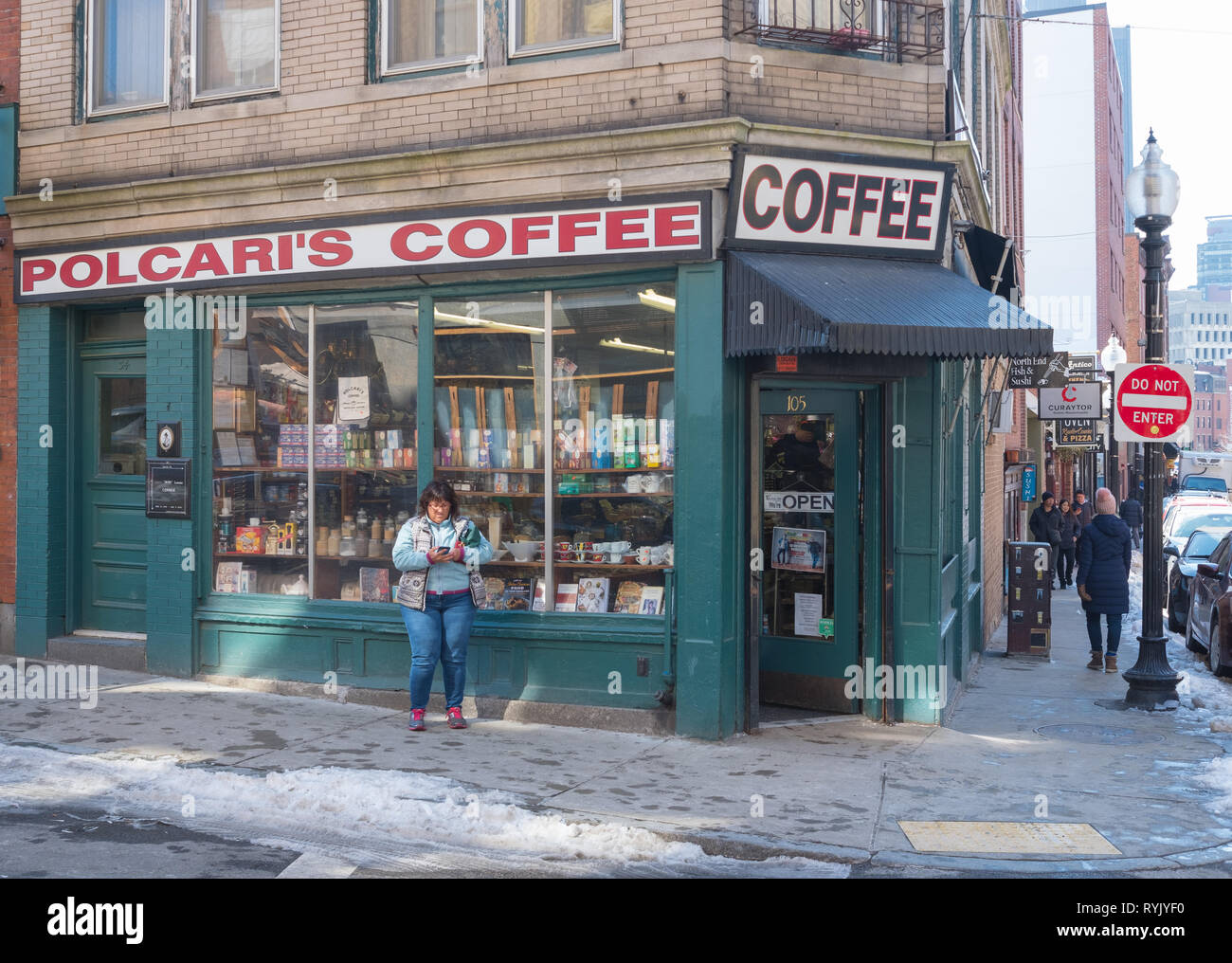Polcari's Kaffee, Salem Street, Boston, Massachusetts Stockfoto