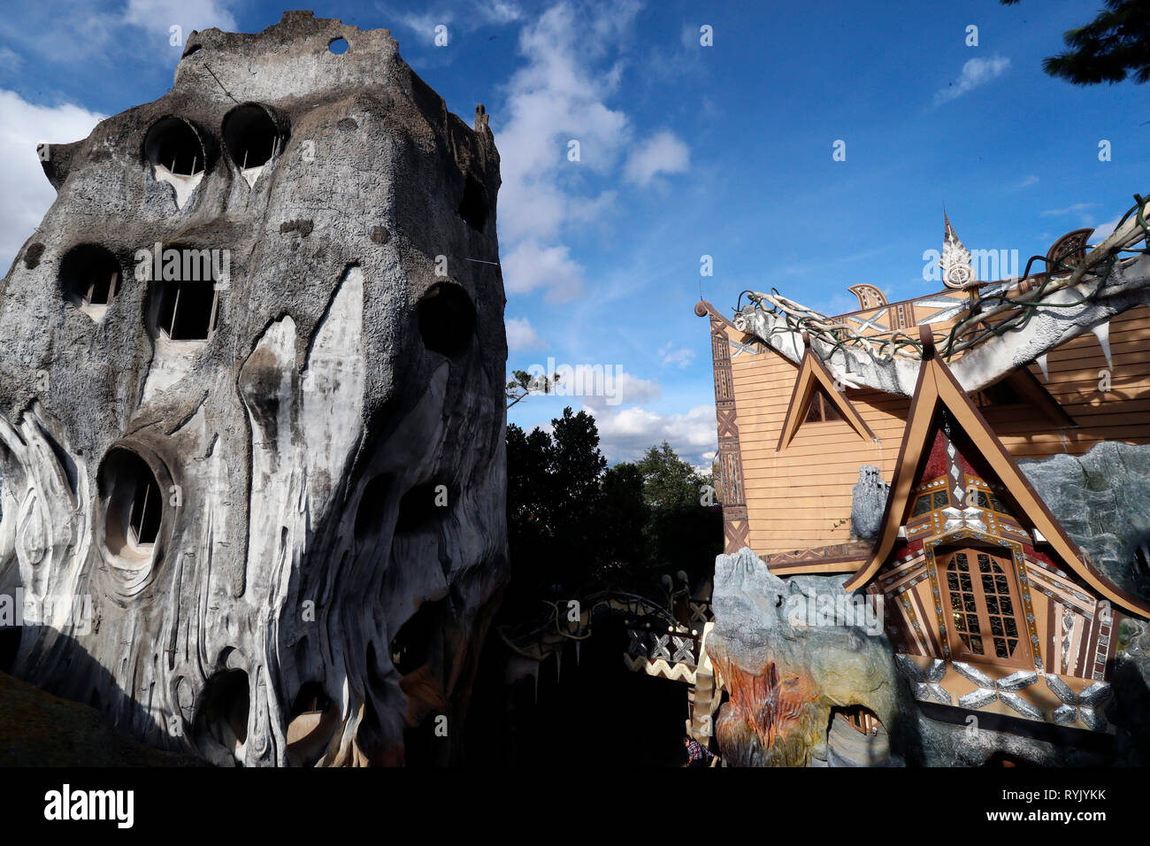 Bizarre Gebäude der Crazy House Hotel, Hang Nga Guesthouse. Dalat. Vietnam. Stockfoto