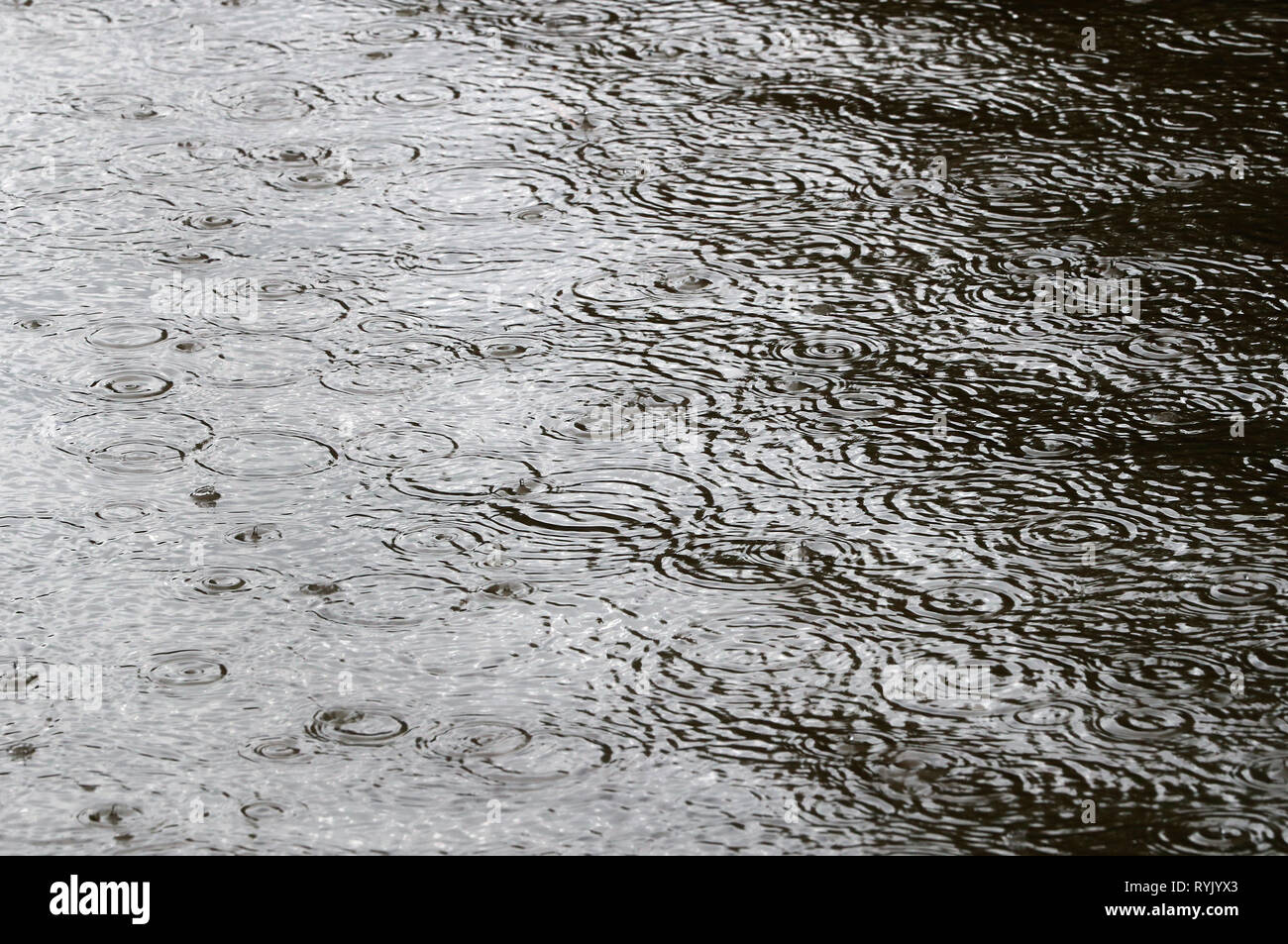 Regenzeit. Heavy Rain auf dem Fluss. Can Tho. Vietnam. Stockfoto