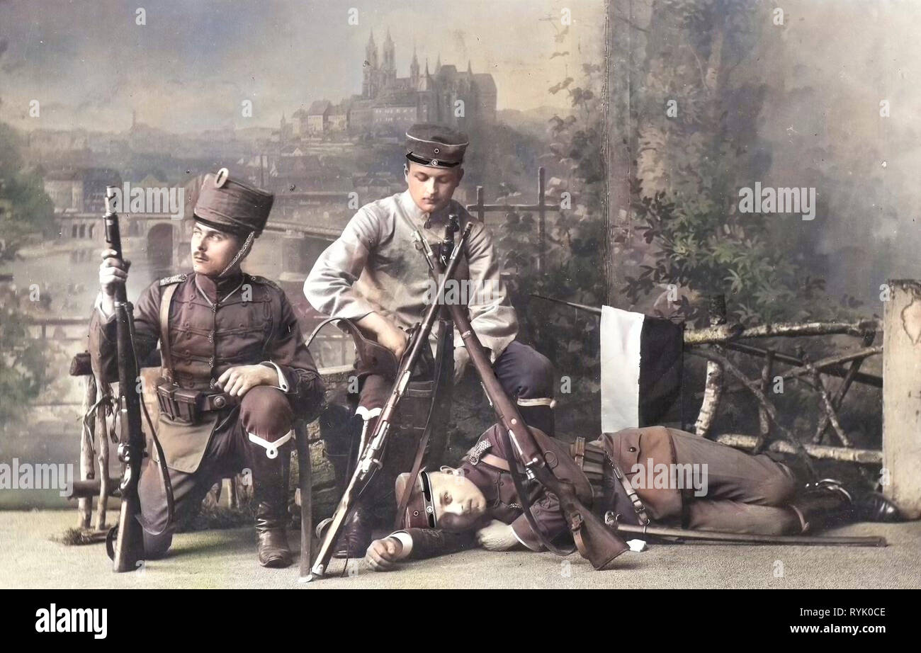 2. Königlich Sächsisches Pionier-Bataillon Nr.22, Waffen von Deutschland, 1913, Meißen, Pioniere Stockfoto