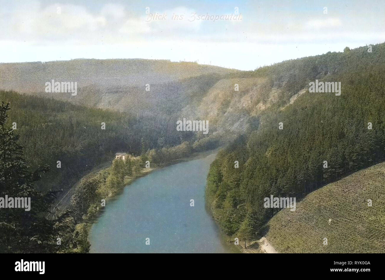 Zschopau (Fluss), 1913, Erzgebirgskreis, Zschopau, Zschopautal, Deutschland Stockfoto