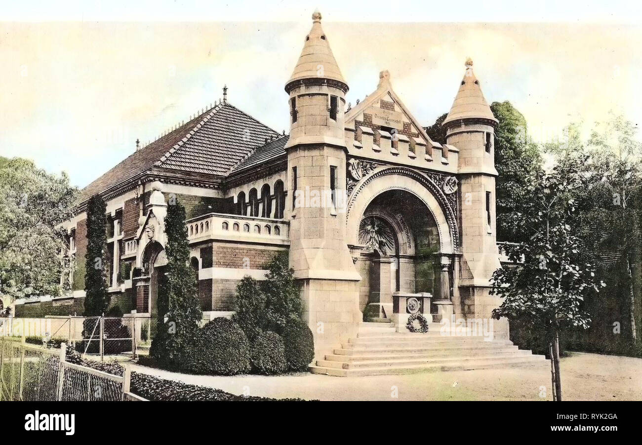 Friedrich-Ludwig-Jahn-Erinnerungsturnhalle, 1914, Sachsen-Anhalt, Freyburg, Jahns Greifer mit Turnhalle, Deutschland Stockfoto