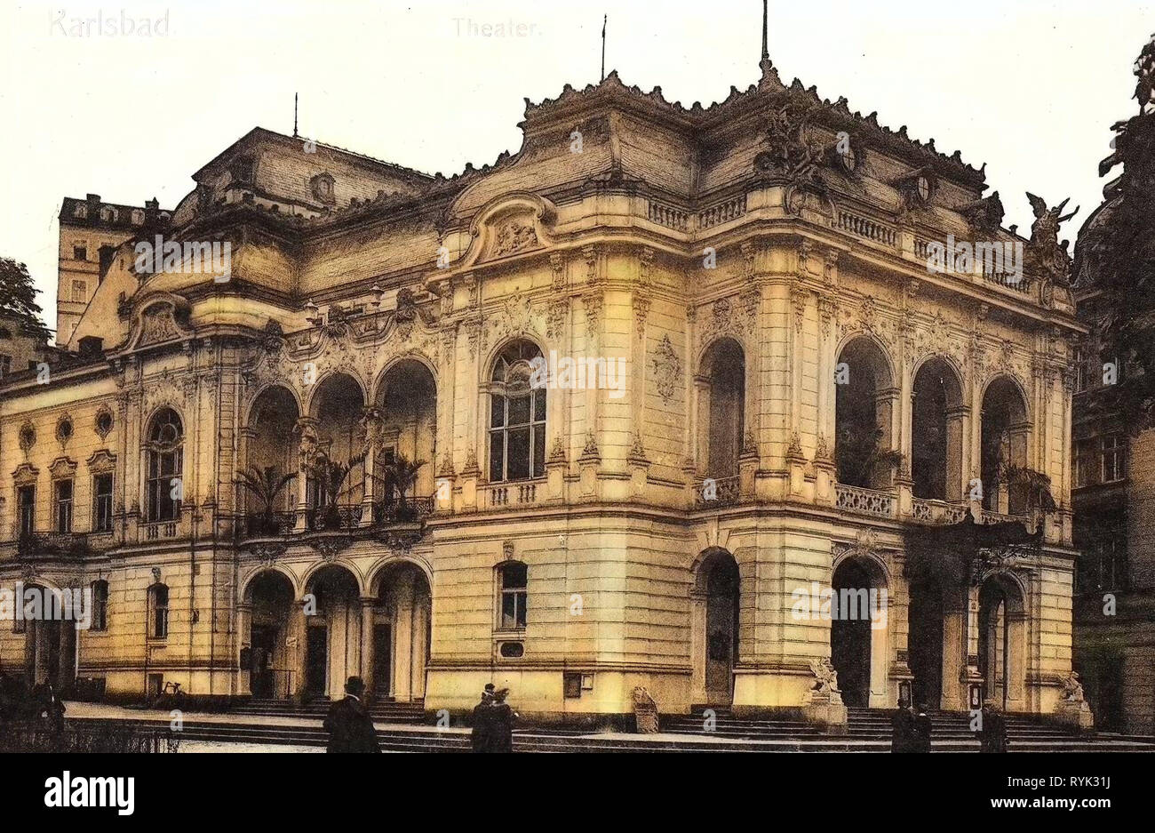 Divadlo Karlsbad, Gebäude in Karlovy Vary, 1914, Karlsbad, Karlsbad, Theater, Tschechische Republik Stockfoto