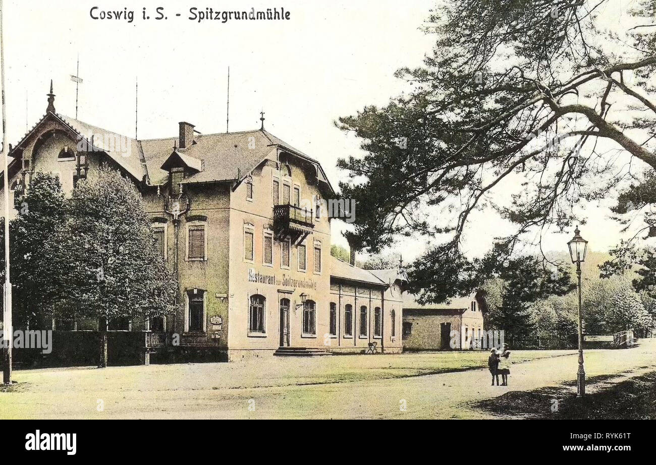 Coswig Am Spitzberg 2, 1917, Landkreis Meißen, Coswig Spitzgrundmühle, Deutschland Stockfoto
