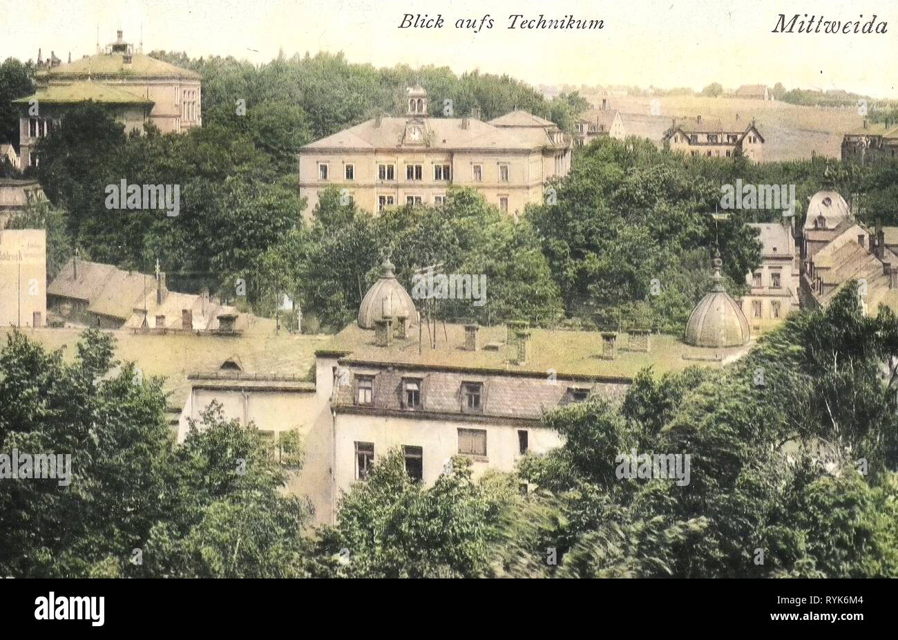 Schulen im Landkreis Mittelsachsen, Gebäude in Mittweida, 1918, Landkreis Mittelsachsen, Mittweida, Technikum, Deutschland Stockfoto