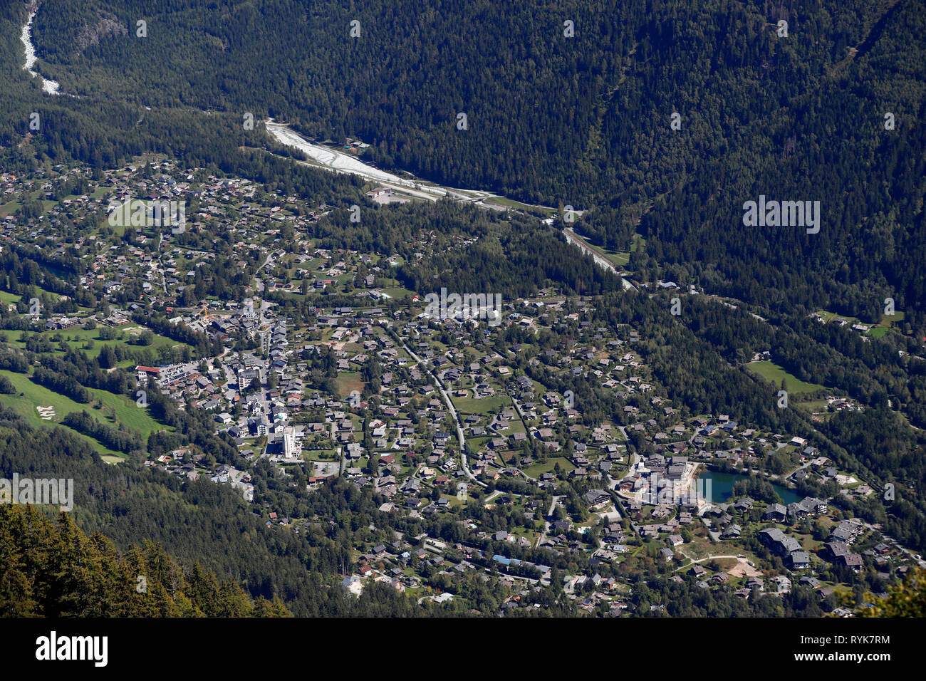 Tal von Chamonix, die Französischen Alpen. Frankreich. Stockfoto