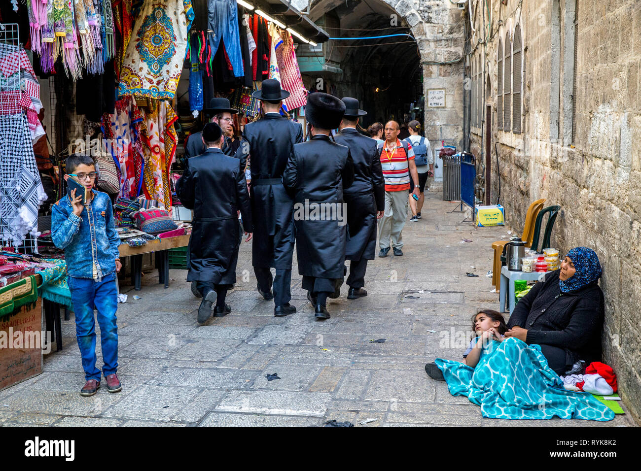 Orthodoxe Juden in Jerusalem, Israel. Stockfoto