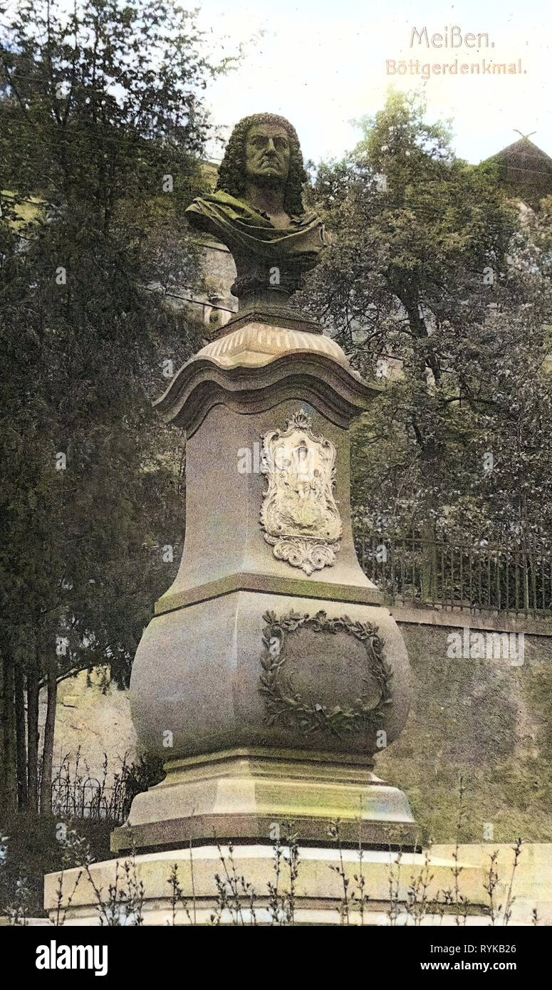 Johann Friedrich Böttger, 1912, Meißen, Böttgerdenkmal, Deutschland Stockfoto