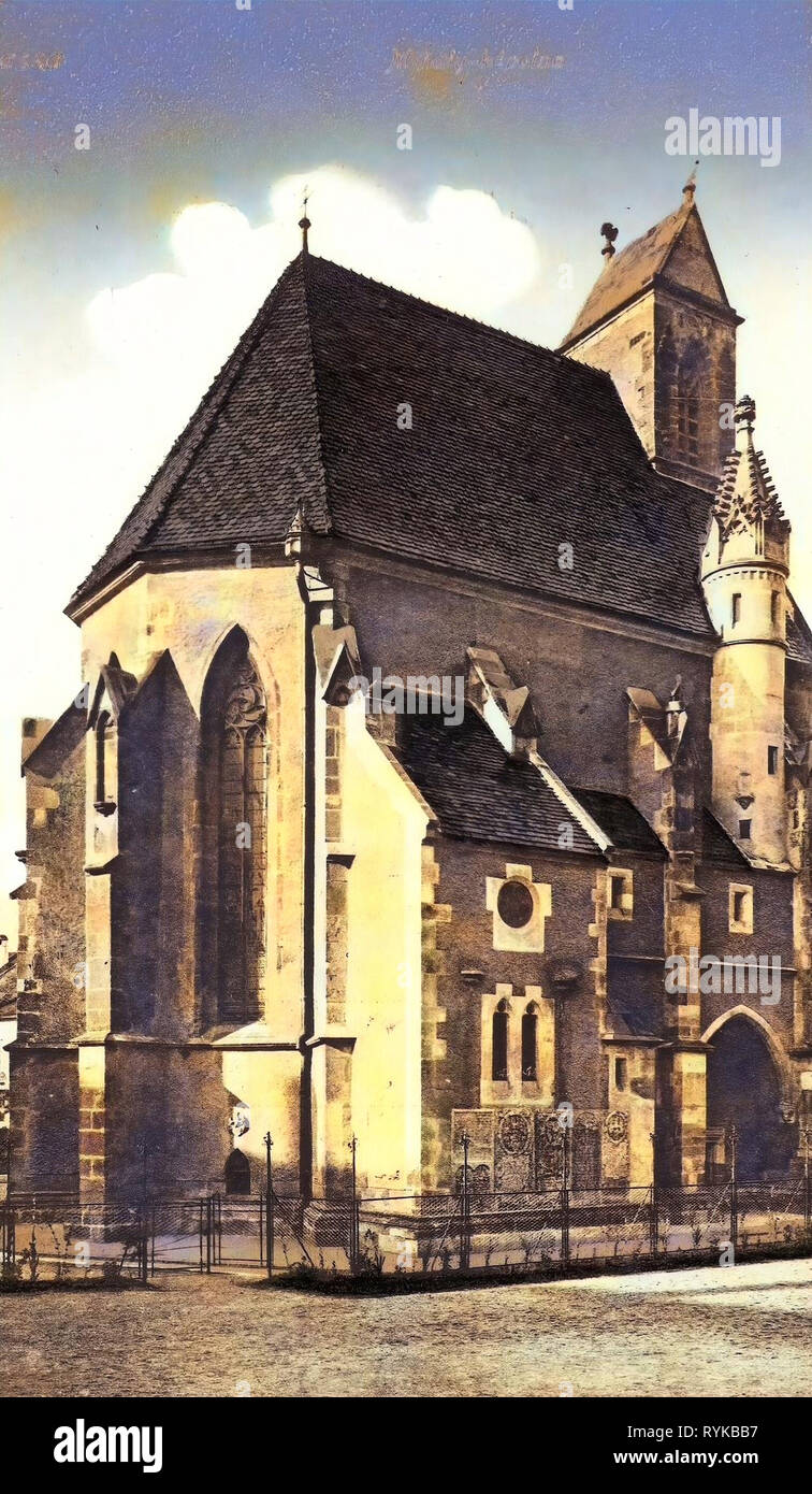 Kirchen in Košice, 1912, Region Košice, Kassa, Mihaly, kapolna Stockfoto