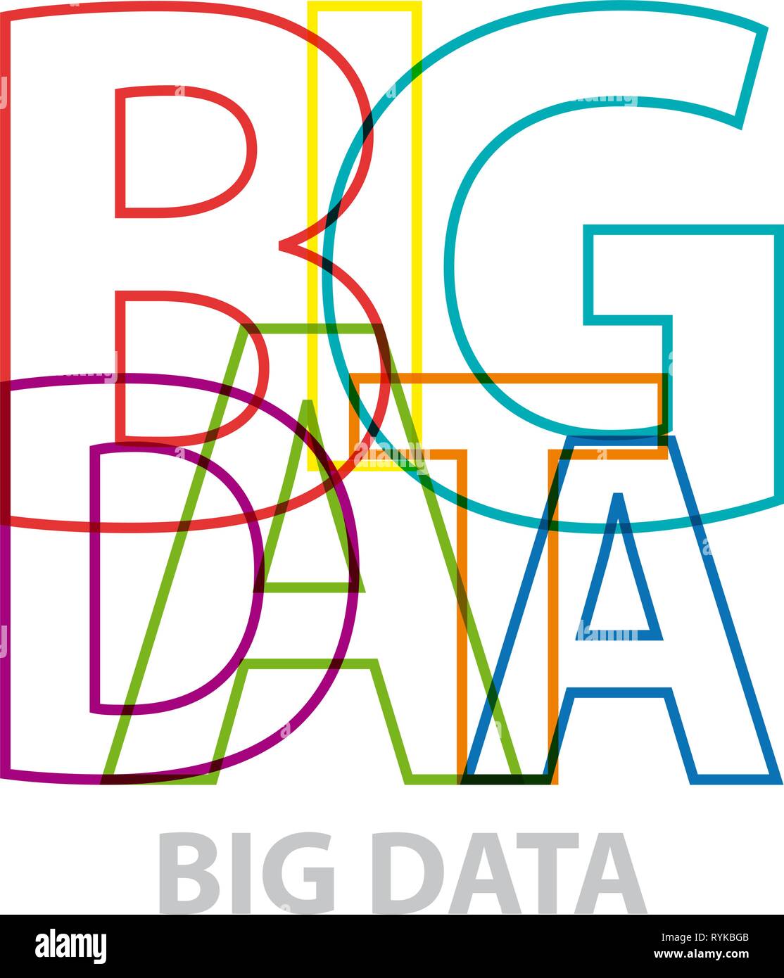 Vektor großen Daten. Gebrochen text Stock Vektor