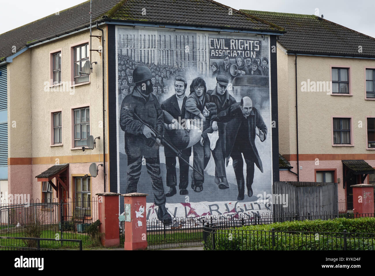 Bloody Sunday Wandbild in Derry/Londonderry, Nordirland Stockfoto