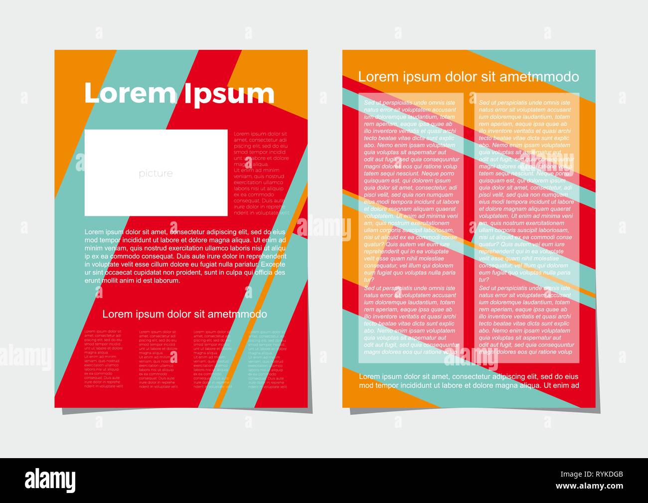 Vektor layout Format A4 moderne Cover Design Vorlagen für Broschüre, Zeitschrift, Flyer, Broschüre, Geschäftsbericht. Geometrisch-abstrakte Hintergründe. Stock Vektor