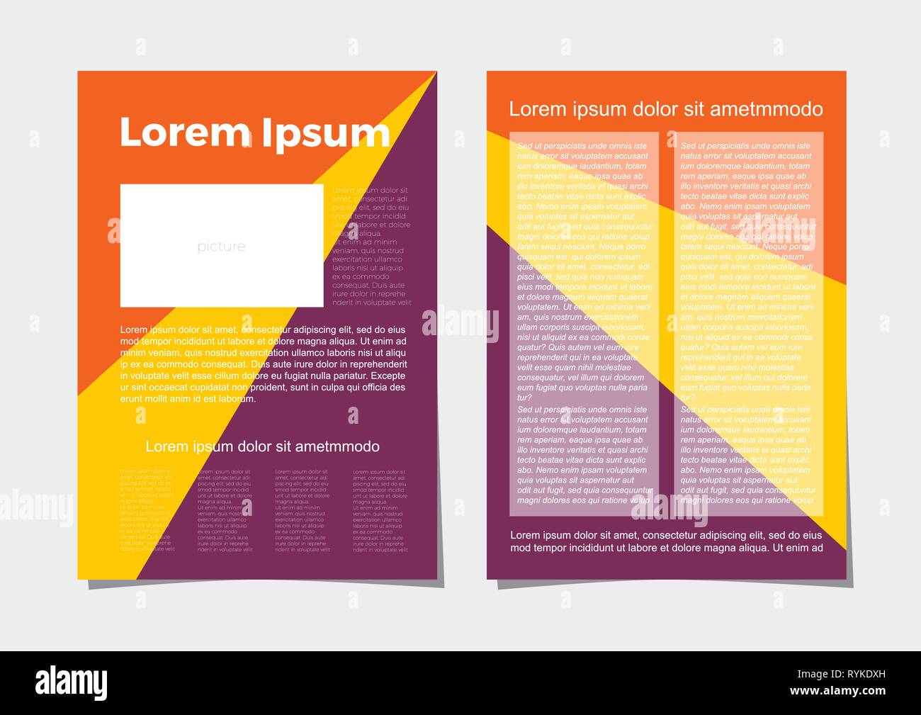 Vektor layout Format A4 moderne Cover Design Vorlagen für Broschüre, Zeitschrift, Flyer, Broschüre, Geschäftsbericht. Geometrisch-abstrakte Hintergründe. Stock Vektor