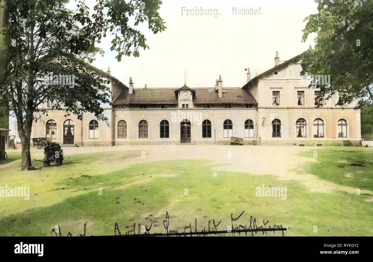 Bahnhof Frohburg, 1901, Landkreis Leipzig, Frohburg, Bahnhof, Deutschland Stockfoto