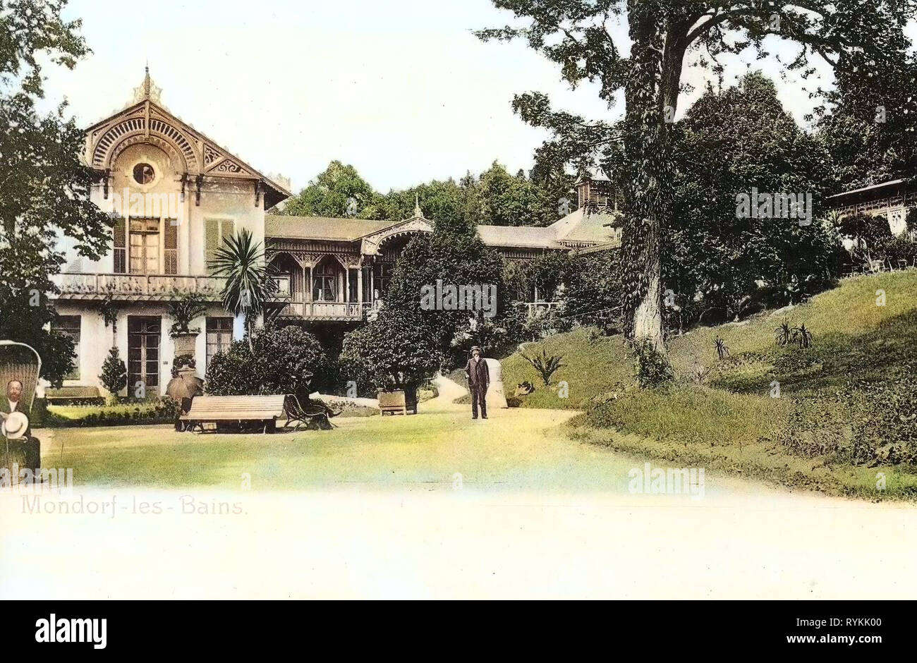 Bäume in der Kunst, in der Gebäude in Mondorf-les-Bains, 1903, Grevenmacher District, Mondorf, Mondorf-les-Bains Stockfoto