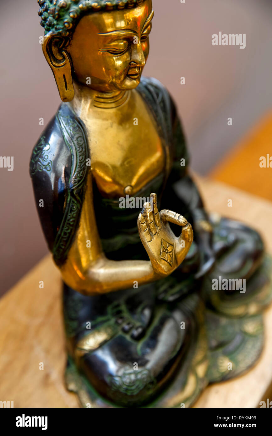 Buddha Statue in Lanau Zen Center, Frankreich. Stockfoto