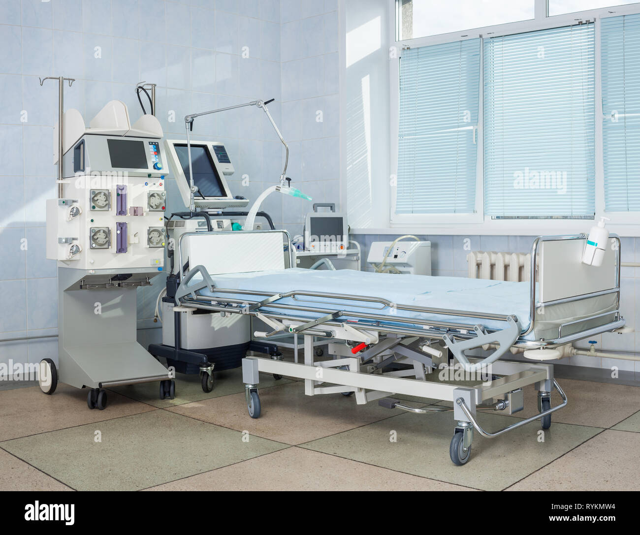 ICU hospital Bed Stockfoto