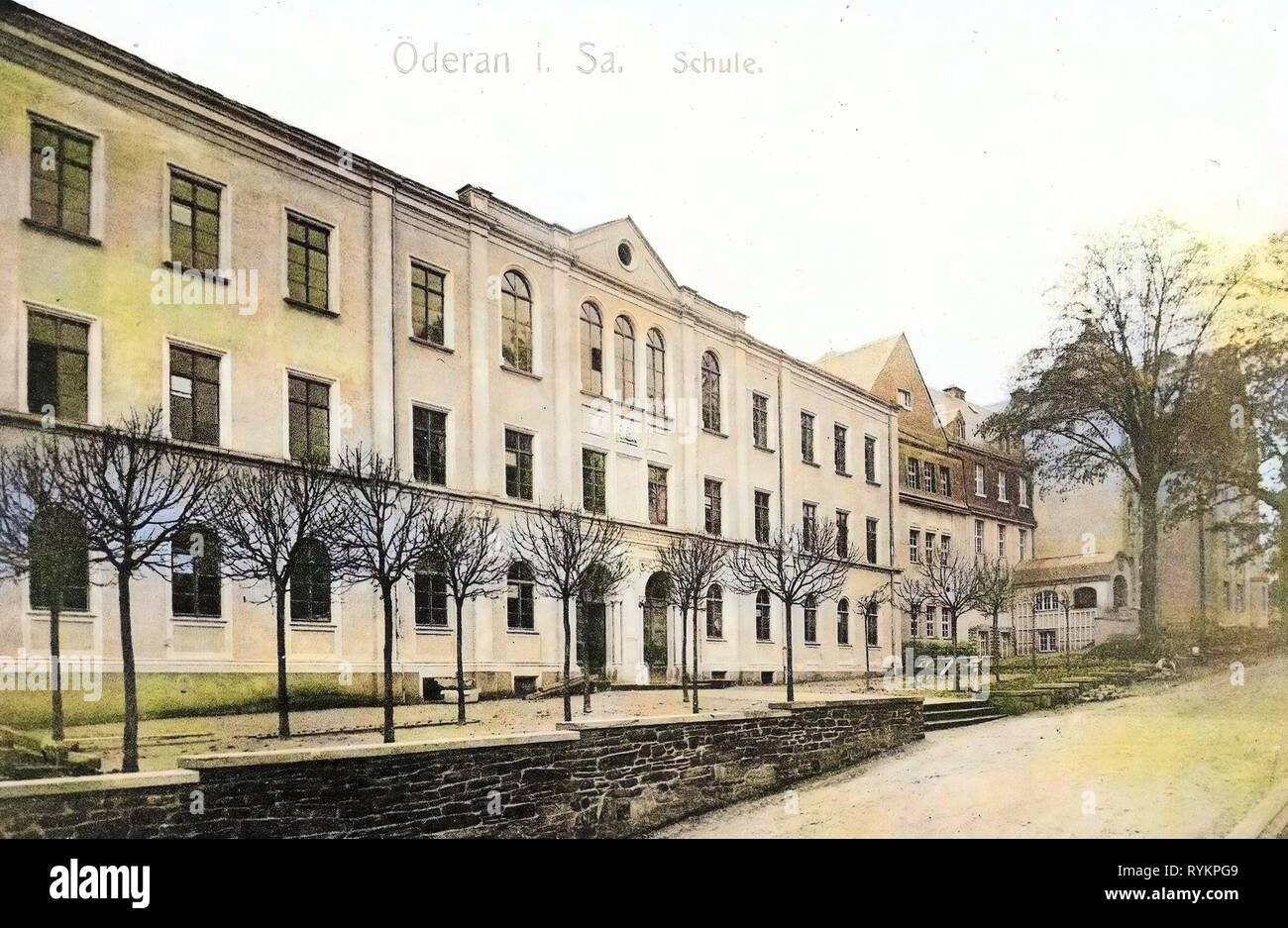 Schulen im Landkreis Mittelsachsen, Gebäude in Oederan, 1913, Landkreis Mittelsachsen, Oederan, Schule, Deutschland Stockfoto