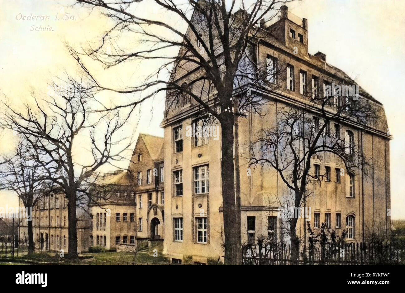 Schulen im Landkreis Mittelsachsen, Gebäude in Oederan, 1913, Landkreis Mittelsachsen, Oederan, Schule, Deutschland Stockfoto