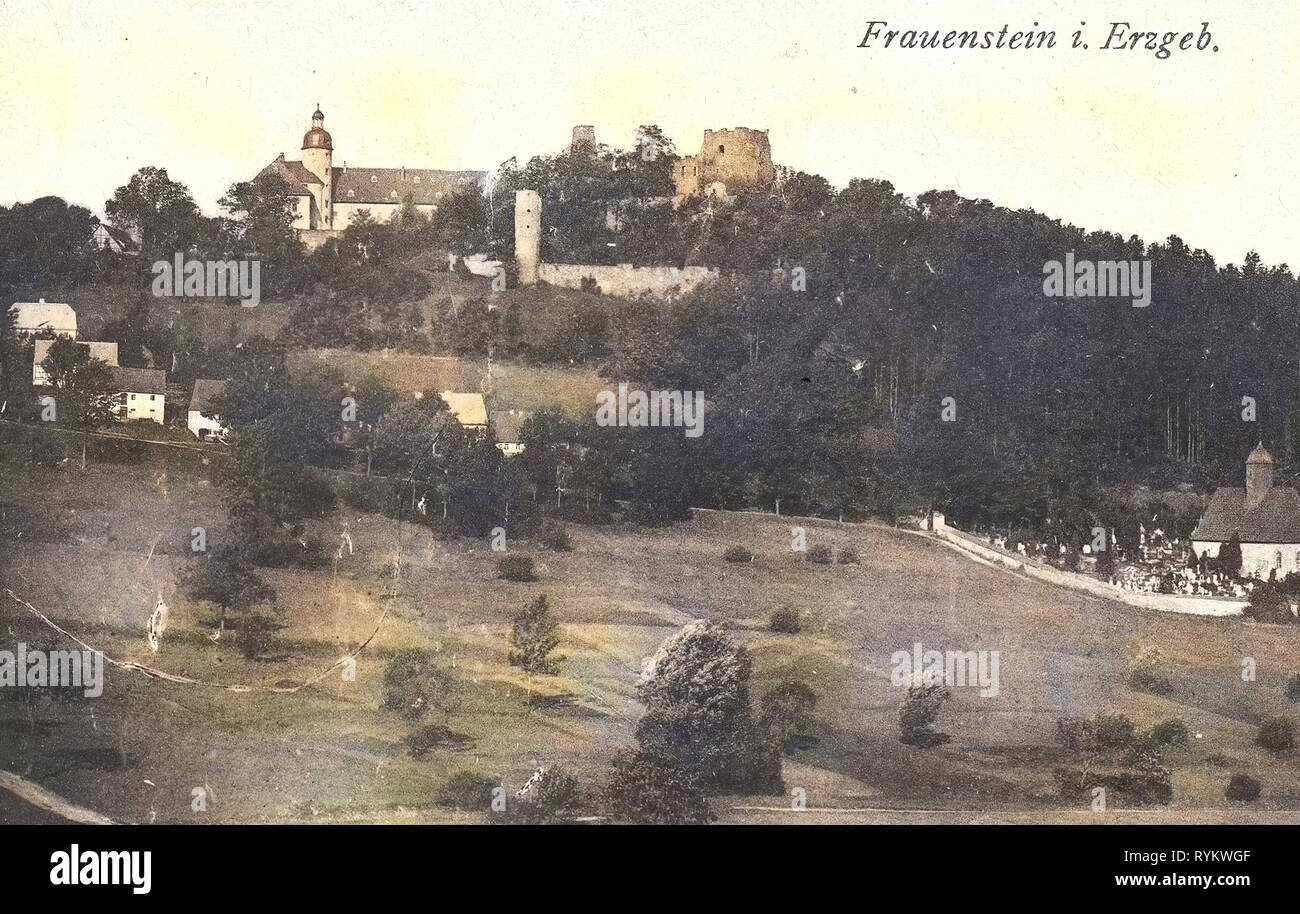 Schloss Frauenstein (Erzgebirge), Burg Frauenstein (Erzgebirge), 1921, Landkreis Mittelsachsen, Frauenstein, Deutschland Stockfoto