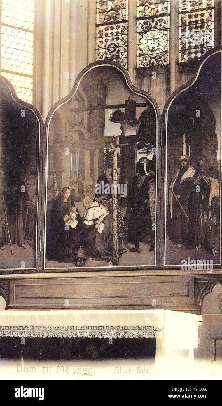 Innenraum der Meißner Dom, Altäre in Sachsen, 1902, Meißen, Dom, Altar, Bild, Deutschland Stockfoto
