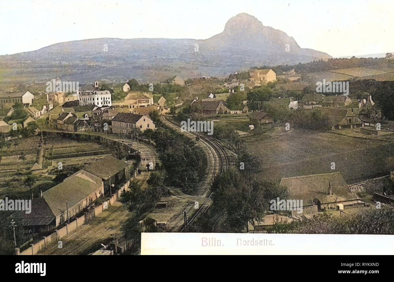 Bahnlinie 130 (Tschechische Republik), 1902, Aussig, Bilin, Nordseite Stockfoto