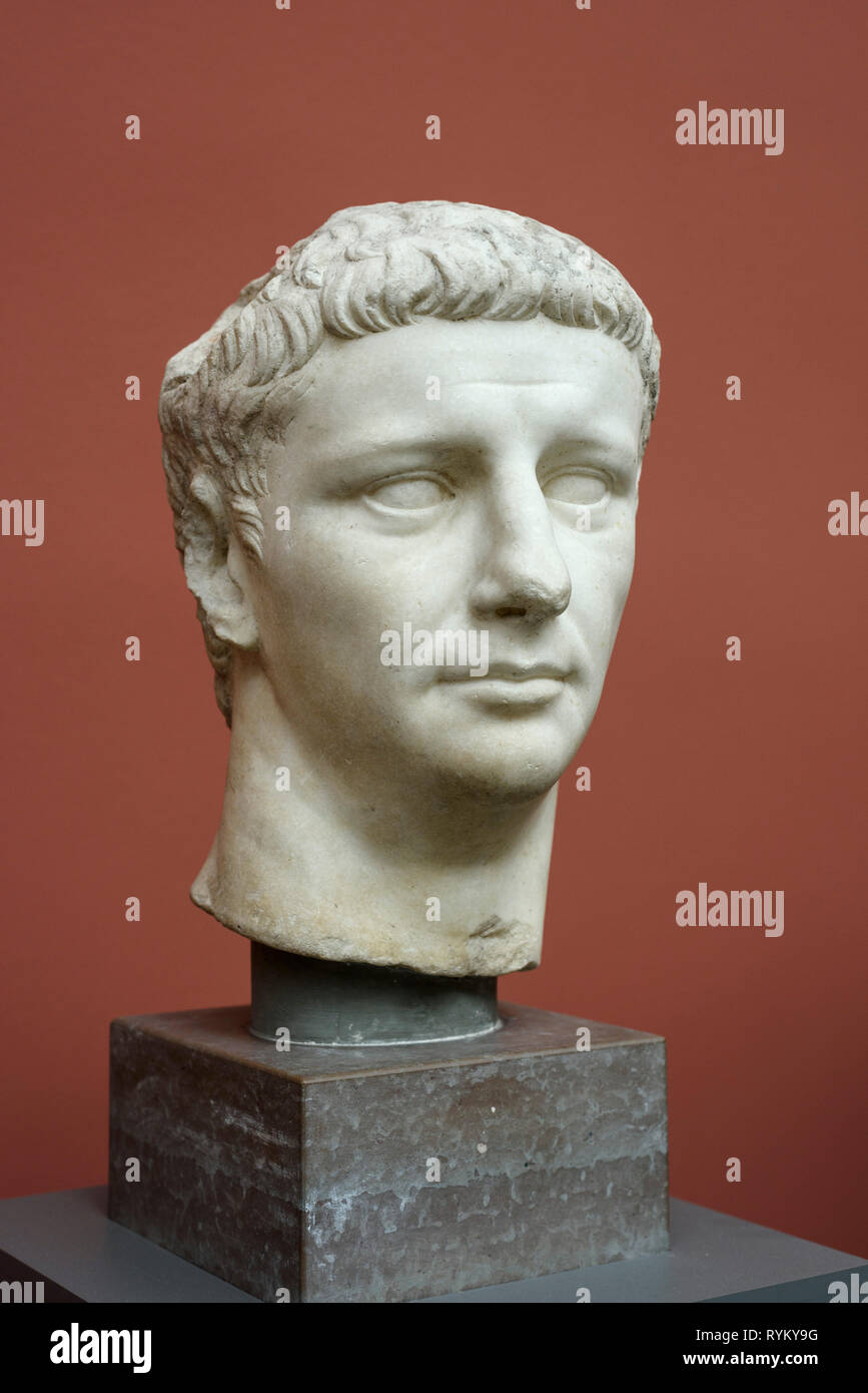 Kopenhagen. Dänemark. Portrait Büste des römischen Kaisers Claudius, Ny Carlsberg Glyptotek. Tiberius Nero Claudius Drusus Germanicus (10 V.CHR.-54 N.CHR.) Herrschaft: Stockfoto