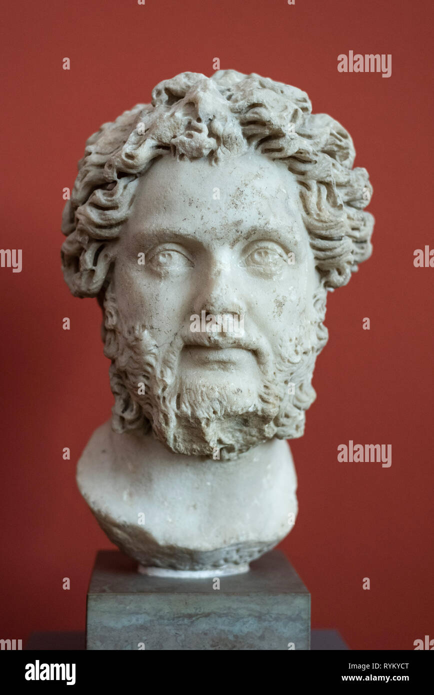 Kopenhagen. Dänemark. Portrait Büste des römischen Kaisers Septimius Severus. Ny Carlsberg Glyptotek. Lucius Septimius Severus Augustus (11. April 145 - 4 Fe Stockfoto