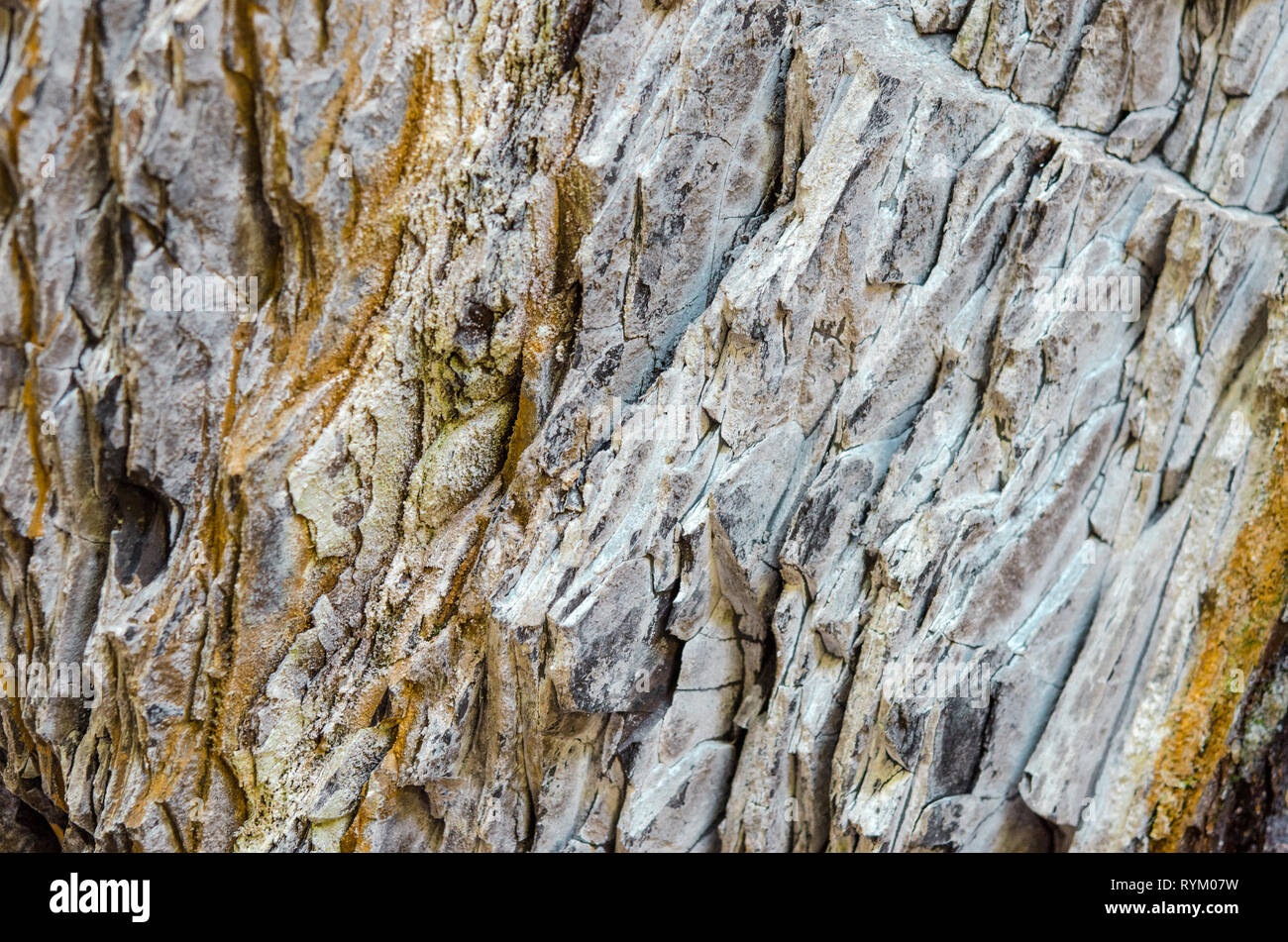 Mineral Rock. Naturstein Textur. Schichten von Felsen. Stratum Textur Stockfoto