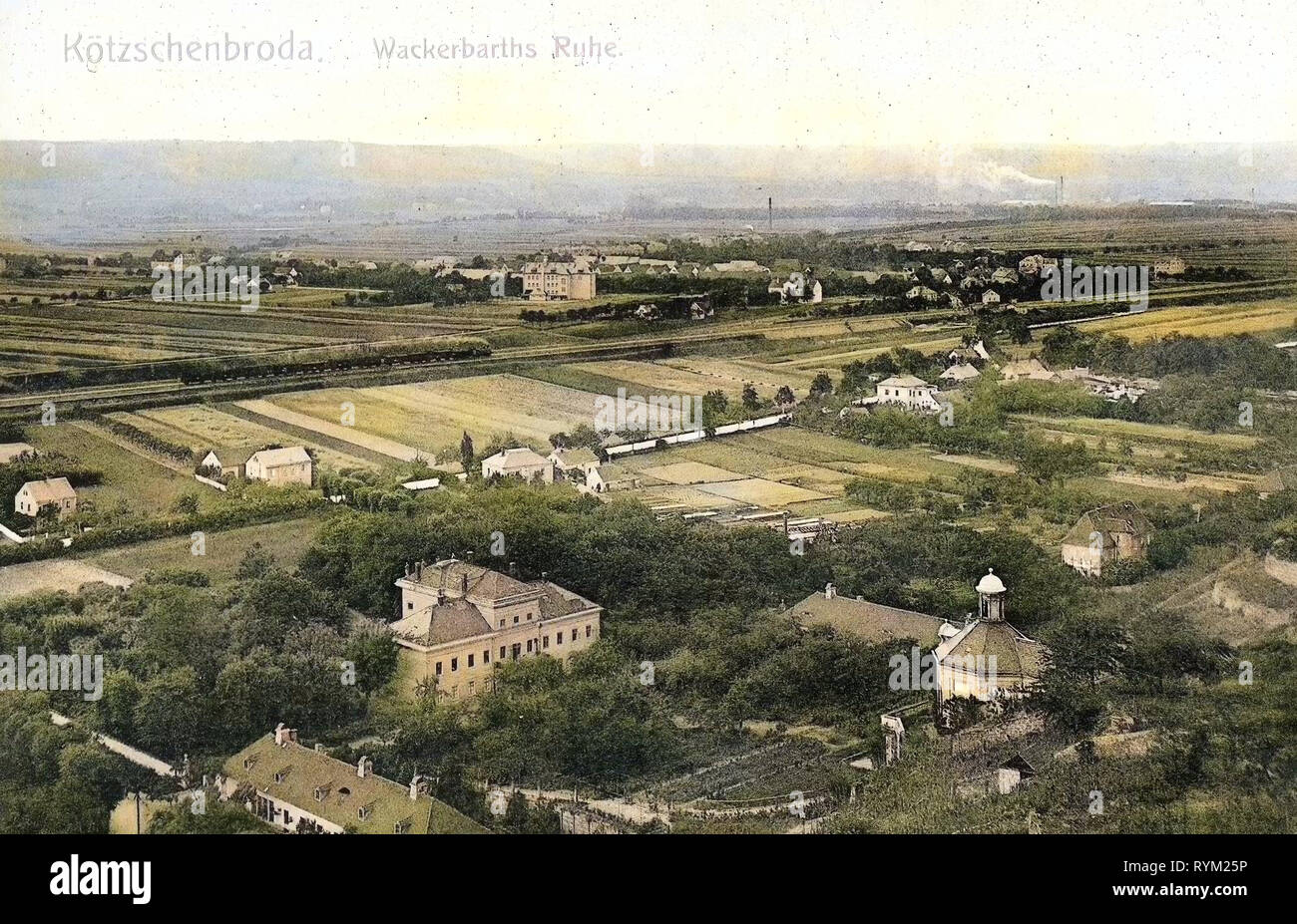 Wackerbarth Castle, Leipzig-Dresdner Eisenbahn, 1906, Landkreis Meißen, Niederlößnitz (Radebeul), Meißner Straße (Naundorf), Traiteurhaus, Kötzschenbroda, Waccurbarths Rühe, Deutschland Stockfoto