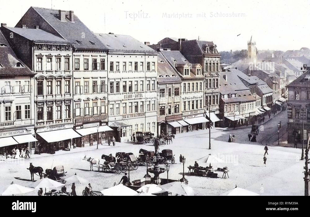 Burgen Und Schlosser In Teplice Bezirk Marktplatze In Der Tschechischen Republik Geschafte In Teplice Gebaude In Teplice Hotels In Teplice Pferd Busse In Der Tschechoslowakei Kutschen In Teplice Markte In Der