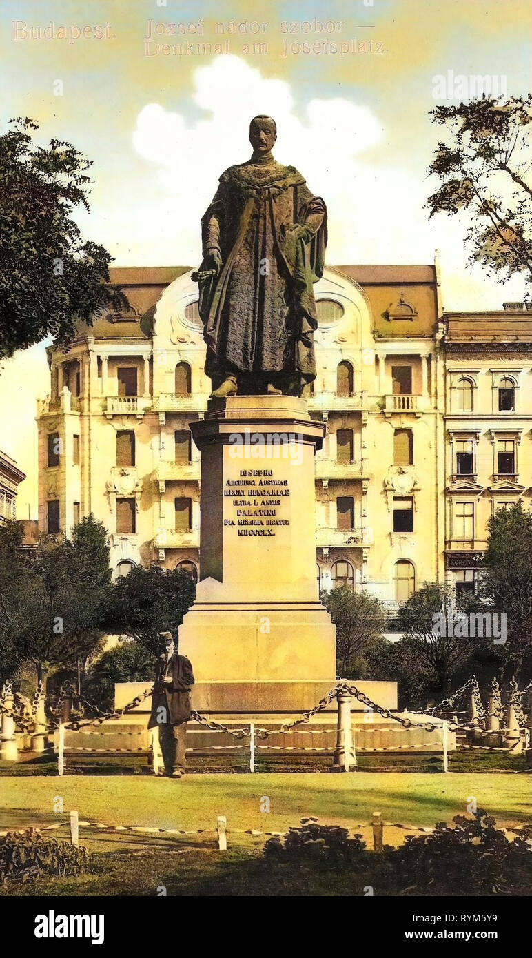 Denkmäler und Gedenkstätten zu Menschen in Ungarn, Statue von Erzherzog Joseph (József Nádor-Platz, Budapest), 1903 in Budapest, Budapest, 1903, Denkmal am Josefsplatz Stockfoto